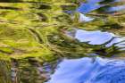 Water reflections behind small boat in the Pantanal region, Mato Grosso, Brazil, South America Art Print